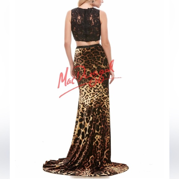 MacDuggal Leopard Print Prom Formal Beaded Animal SKIRT ONLY! Two piece 0313 - Picture 11 of 12